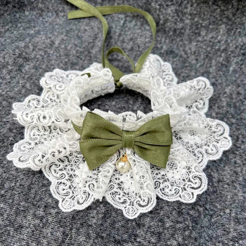 PawPlanet™ Classi – Halsband mit Perle & Spitze