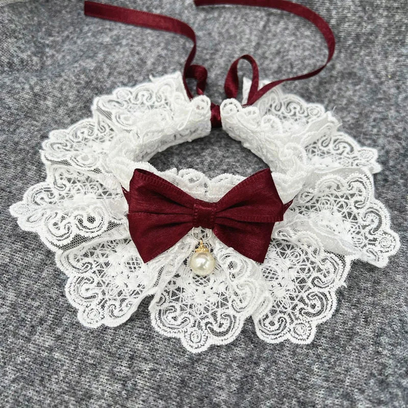 PawPlanet™ Classi – Halsband mit Perle & Spitze