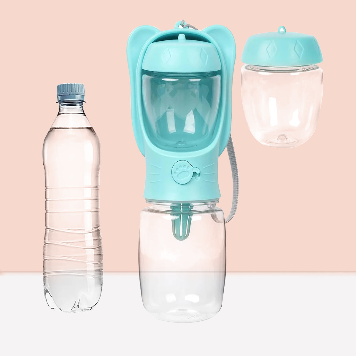 PawPlanet®-SnackSip-2-in-1 Hunde-Trinkflasche mit Futterspender